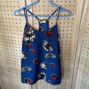 J.Crew Factory Royal Blue Floral Camisole Tank Top Size 8